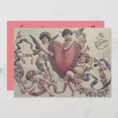 Faire-part de mariage Cupidon Chérubin Ange Cœur (Devant / Derrière)