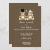 Faire-part de mariage Customisé nounours (Brown) (Devant / Derrière)