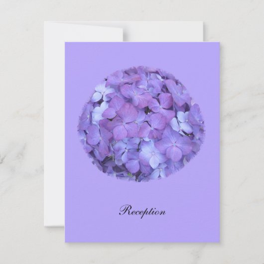 Faire-part de mariage d'accueil Purple Hydrangea (Devant)