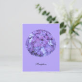 Faire-part de mariage d'accueil Purple Hydrangea (Debout devant)