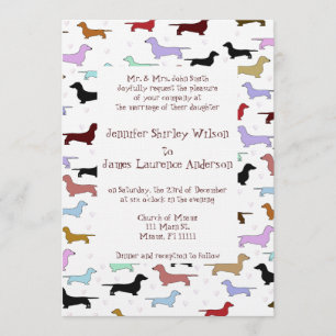 Faire-part de mariage Dachshund révisé