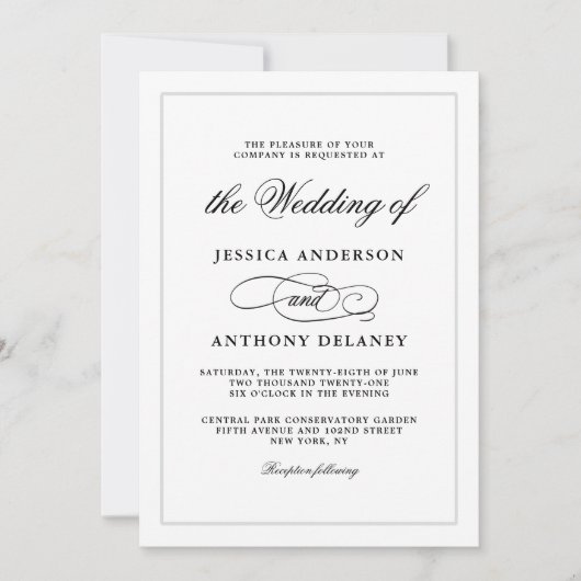 Faire-part de mariage d'affaires tout simplement é (Devant)