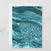 Faire-part de mariage d'Agate Turquoise Or Chic (Dos)