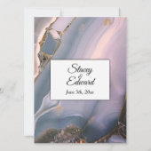 Faire-part de mariage d'âge en marbre rose et gris (Dos)