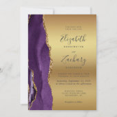 Faire-part de mariage d'agneau d'or violet (Devant)