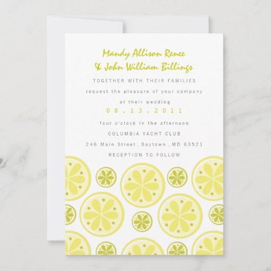 Faire-part de mariage d'agrume (Devant)