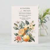 Faire-part de mariage d'agrumes rustique (Debout devant)