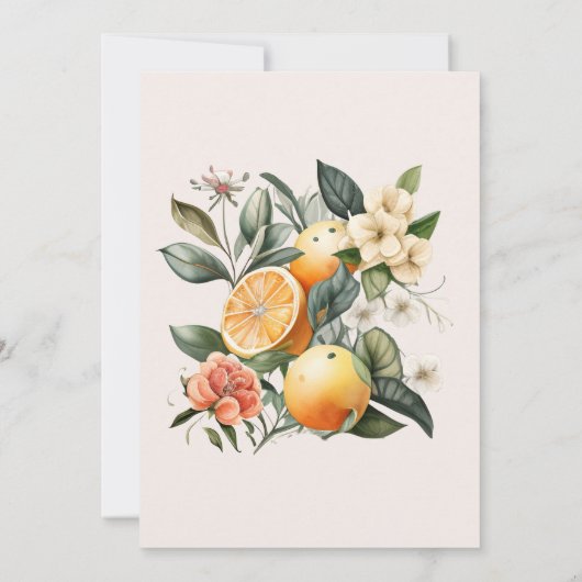 Faire-part de mariage d'agrumes rustique (Dos)