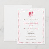 Faire-part de mariage dahlia rouge pour annoncer l (Devant / Derrière)