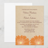 Faire-part de mariage Daisée, Orange (Devant / Derrière)