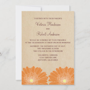 Faire-part de mariage Daisée, Orange