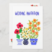 Faire-part de mariage d'alimentation Flower person (Devant / Derrière)