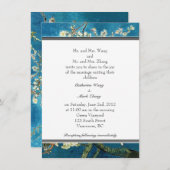 Faire-part de mariage d'amandiers en fleurs. (Devant / Derrière)