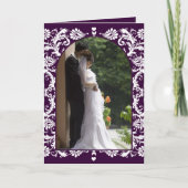 Faire-Part de Mariage Damas Blanc - Choisissez le (Devant)