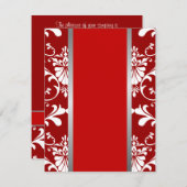 Faire-part de mariage Damas et ruban (Devant / Derrière)