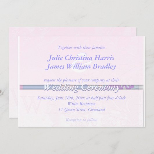 Faire-part de mariage Damask Silk (Devant / Derrière)