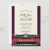 Faire-part de mariage damassé à la machine à écrir (Devant)