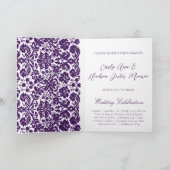 Faire-part de mariage damassé-Écriture chrétienne (Intérieur)