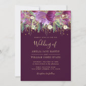 Faire-part de mariage d'Améthyste d'or pourpre (Devant)