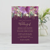 Faire-part de mariage d'Améthyste d'or pourpre (Debout devant)