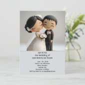 Faire-part de mariage d'amour asiatique (Debout devant)