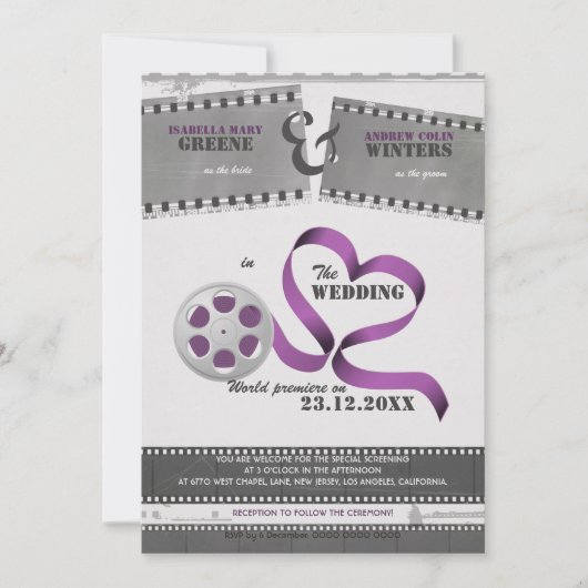 Faire-part de mariage d'amour du film (Devant)