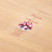 Faire-part de mariage d'amour du Flamant rose trop (Poser)