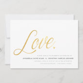 Faire-part de mariage d'amour moderne (Devant)