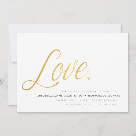 Faire-part de mariage d'amour moderne (Devant)