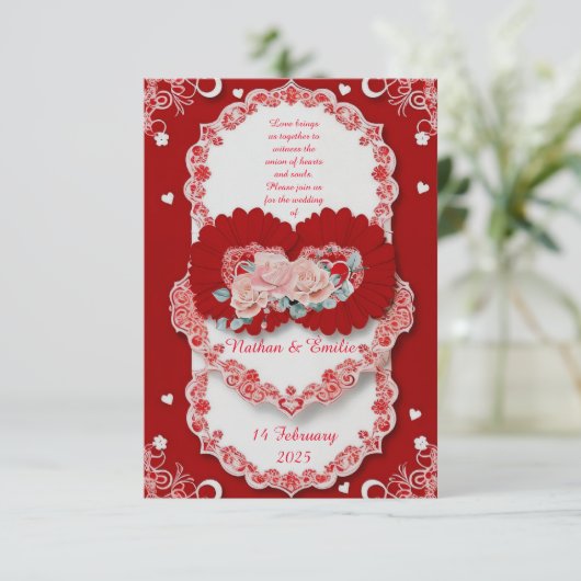 Faire-part de mariage d'amour romantique  (Debout devant)