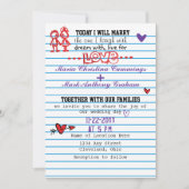 Faire-part de mariage d'amoureux d'école (Devant)