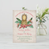 Faire-part de mariage d'ananas tropical (Debout devant)