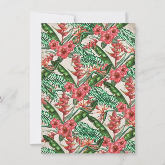 Faire-part de mariage d'ananas tropical (Dos)