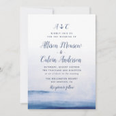 faire-part de mariage d'ancrage nautique bleu aqua (Devant)