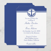 Faire-part de mariage d'Ancre marine (Devant / Derrière)