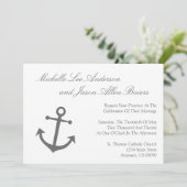 Faire-part de mariage d'Ancre nautique (Gris) (Debout devant)