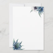 Faire-part de mariage d'anémone à chardon bleu (Dos)
