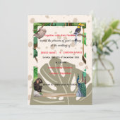 Faire-part de mariage d'animaux de la forêt (Debout devant)