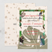 Faire-part de mariage d'animaux de la forêt (Devant / Derrière)