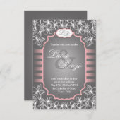Faire-part de mariage dans gris et rose élégants (Devant / Derrière)