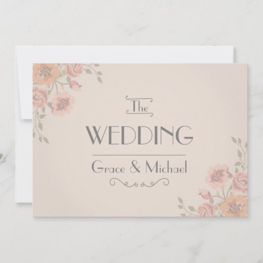 Faire-part de mariage dans le style carte postale (Devant)