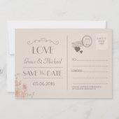 Faire-part de mariage dans le style carte postale (Dos)