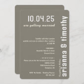 Faire-part de mariage dans les couleurs sauge et j (Devant / Derrière)