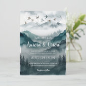 faire-part de mariage dans les montagnes fumées (Debout devant)