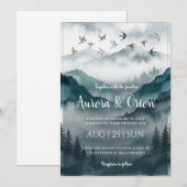 faire-part de mariage dans les montagnes fumées (Devant / Derrière)