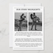 Faire-Part de Mariage dans un Journal (Dos)