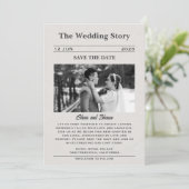 Faire-part de mariage dans un journal pour annonce (Debout devant)