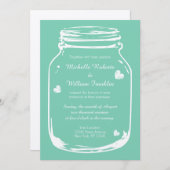 Faire-part de mariage dans un pot mason chic campa (Devant / Derrière)