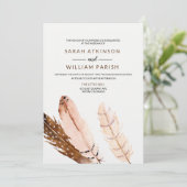 Faire-part de mariage d'aquarelle (Debout devant)