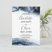 Faire-part de mariage d'aquarelle (Debout devant)